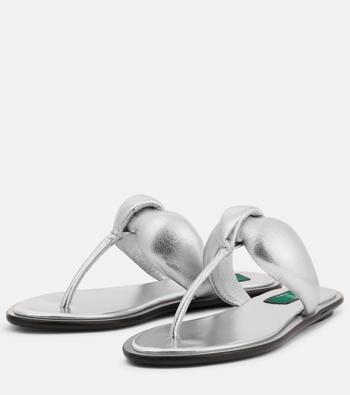 Pucci - Metallic leather thong sandals