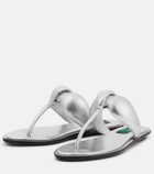 Pucci - Metallic leather thong sandals