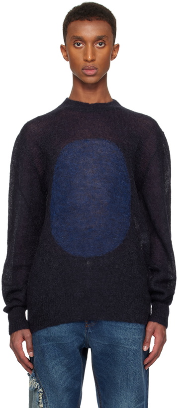 Photo: Edward Cuming Navy Open Heart Sweater