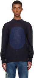 Edward Cuming Navy Open Heart Sweater