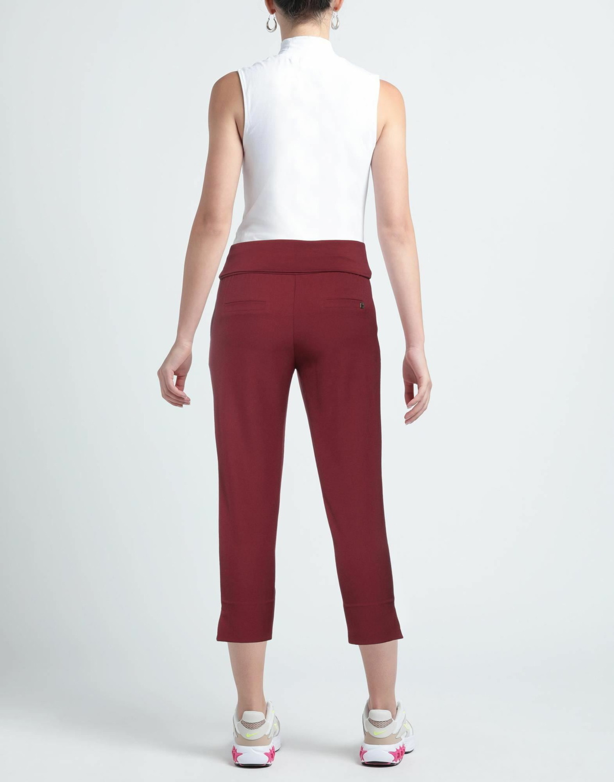 Manila Grace Womens Pants Burgundy