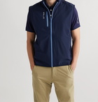 RLX Ralph Lauren - Logo-Print Panelled Cotton-Blend Jersey and Tech-Jersey Golf Gilet - Blue