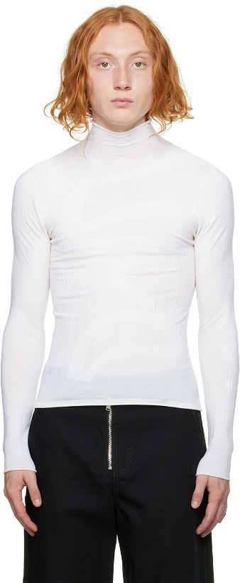 Photo: Dion Lee White Rolled Long Sleeve Turtleneck