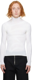Dion Lee White Rolled Long Sleeve Turtleneck
