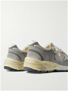 Golden Goose - Dad-Star Distressed Leather-Trimmed Suede and Mesh Sneakers - Gray