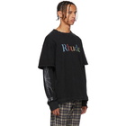 Rhude Black Layered Multicolor Logo T-Shirt