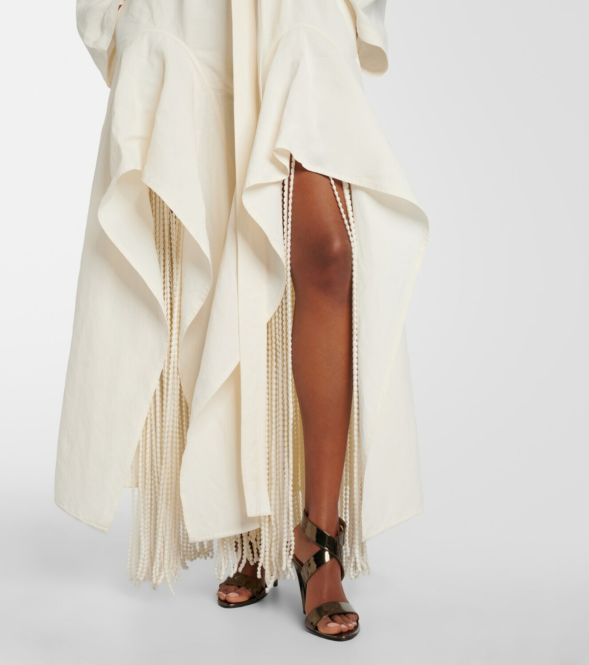 Alaïa Belted ruffled poplin jumpsuit