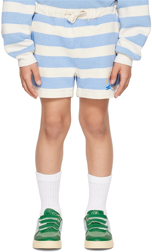 Photo: Bonmot Organic Kids Blue & Off-White Striped Shorts