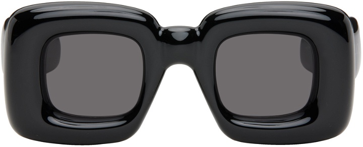 Photo: LOEWE Black Inflated Rectangular Sunglasses