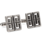 Givenchy - Logo Burnished Silver-Tone Cufflinks - Men - Silver