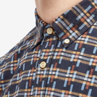 Portuguese Flannel Men's Crossroad Button Down Ikat Shirt in Navy/Blue/Orange