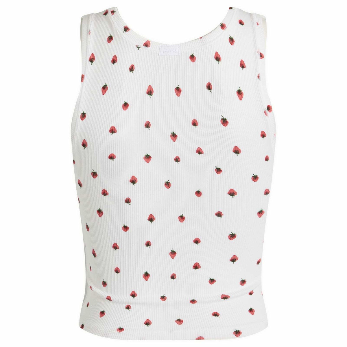 SKIMS Women's Cotton Rib Tank Top in Snow Strawberry Print