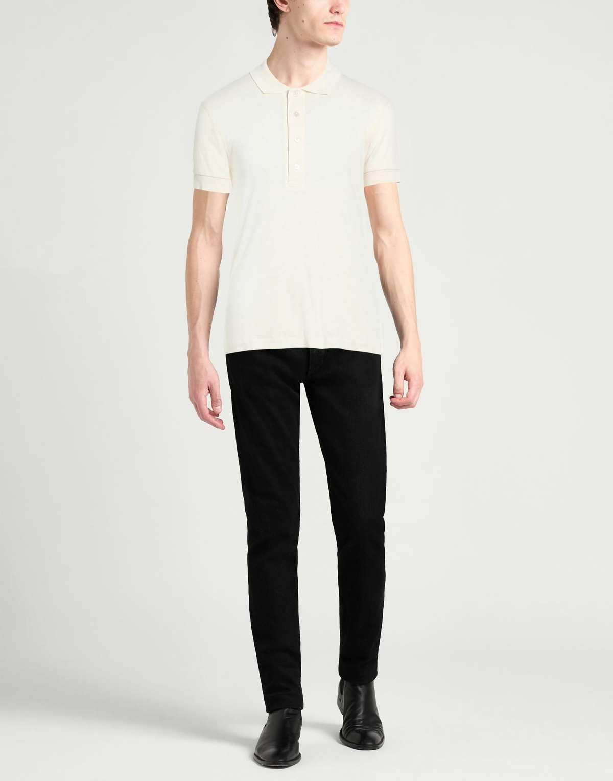 Tom Ford Mens Polo shirt Cream