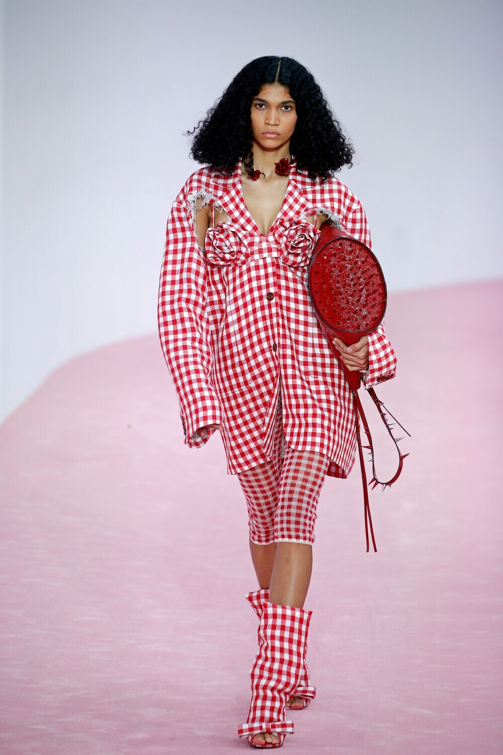 Acne Studios - Gingham-print knee-length leggings