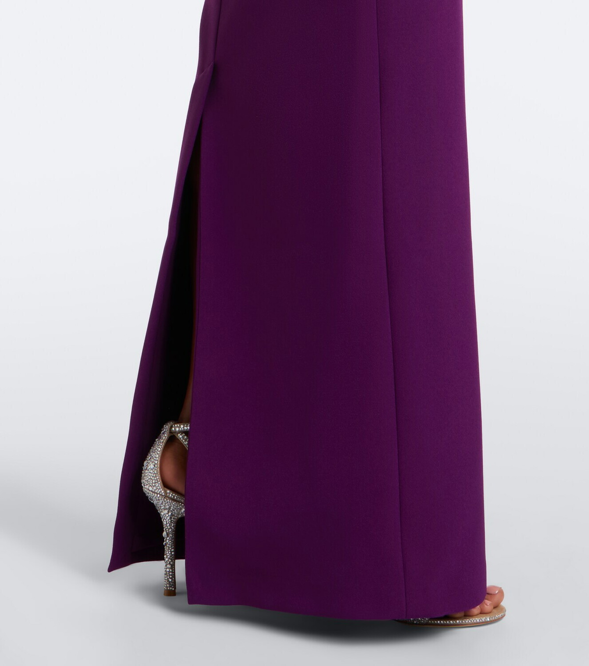Safiyaa Millie belted crêpe gown