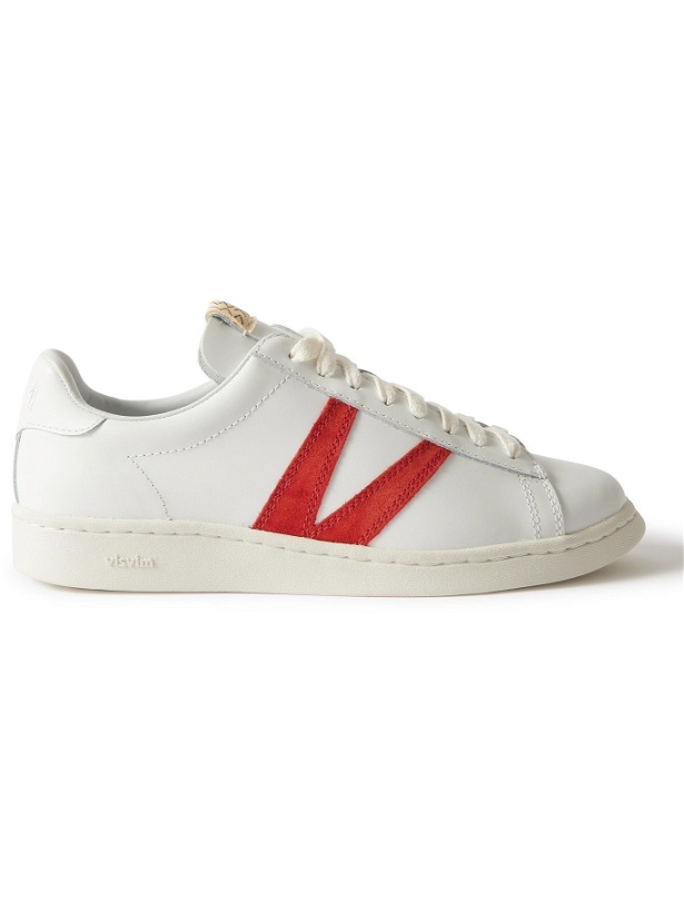 Photo: VISVIM - Corda-Folk Suede-Trimmed Leather Sneakers - White - US 8