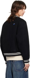 ADER error Black TRS Tag Varsity Bomber Jacket