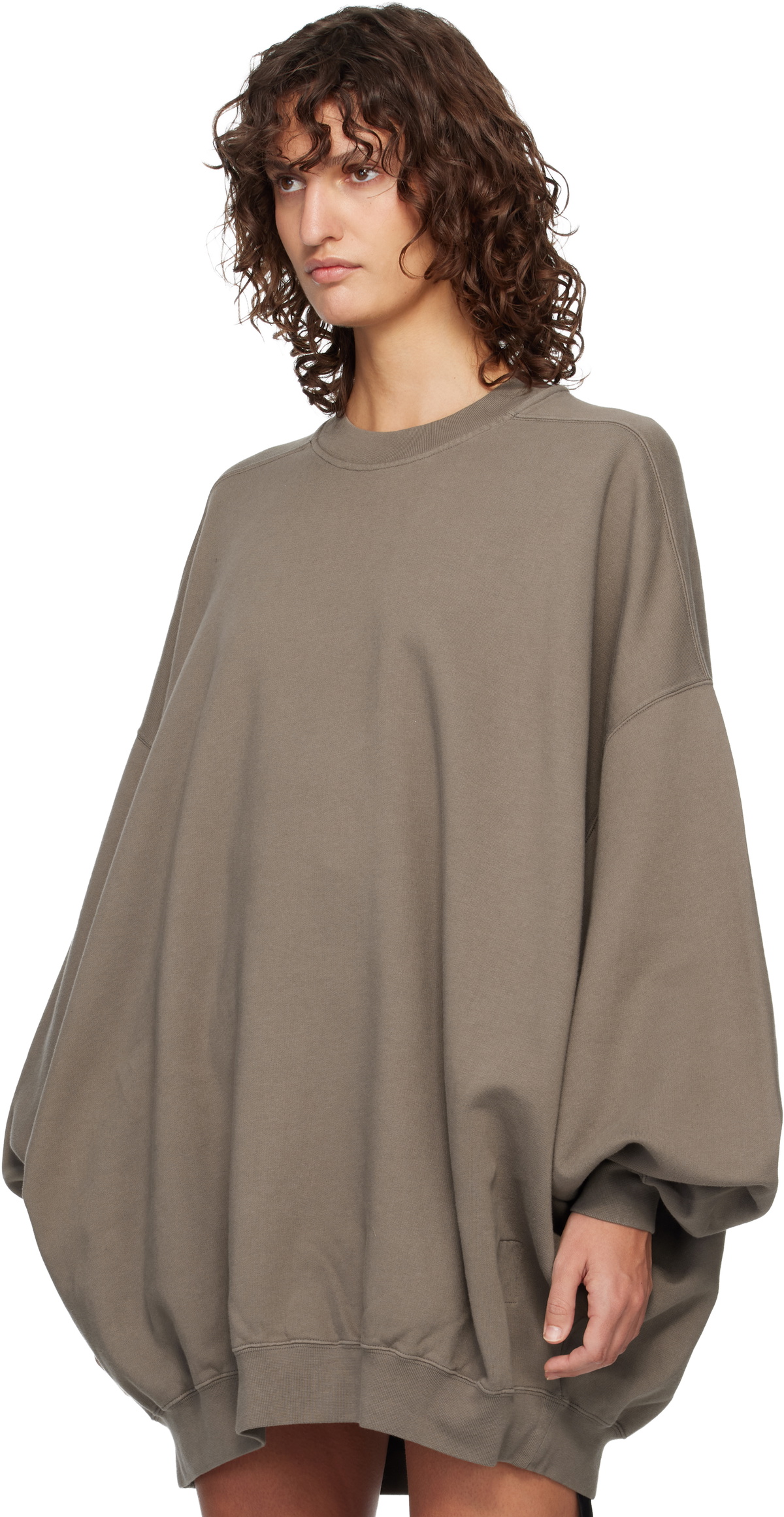 Rick Owens DRKSHDW Gray Temple Hun Crewneck Sweatshirt