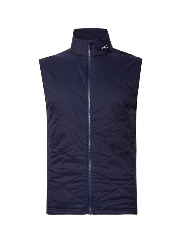 Photo: Kjus Golf - Retention Quilted Shell and Jersey Golf Gilet - Blue - IT 50