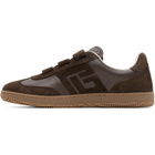 BALMAIN Brown 'Balmain Swan' Suede Sneakers