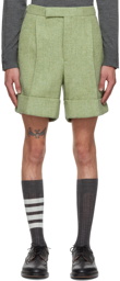 Thom Browne Green Single Pleat Shorts