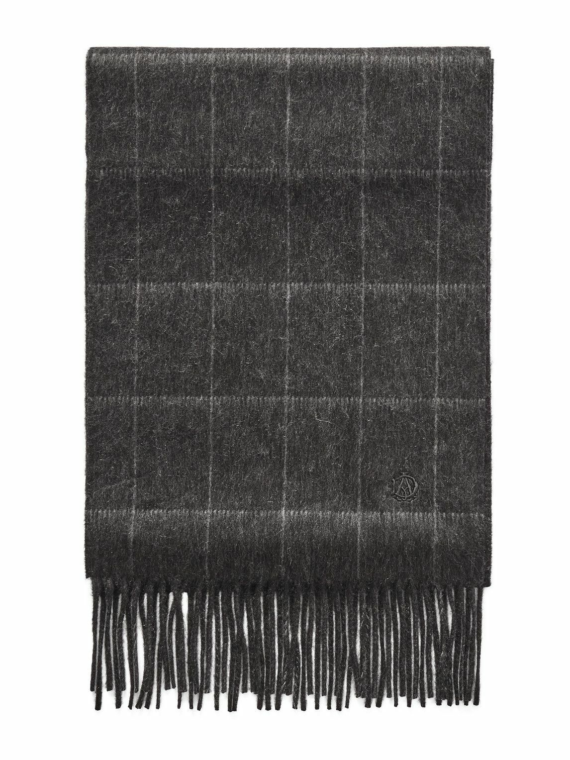 Dunhill - Fringed Checked Cashmere Scarf