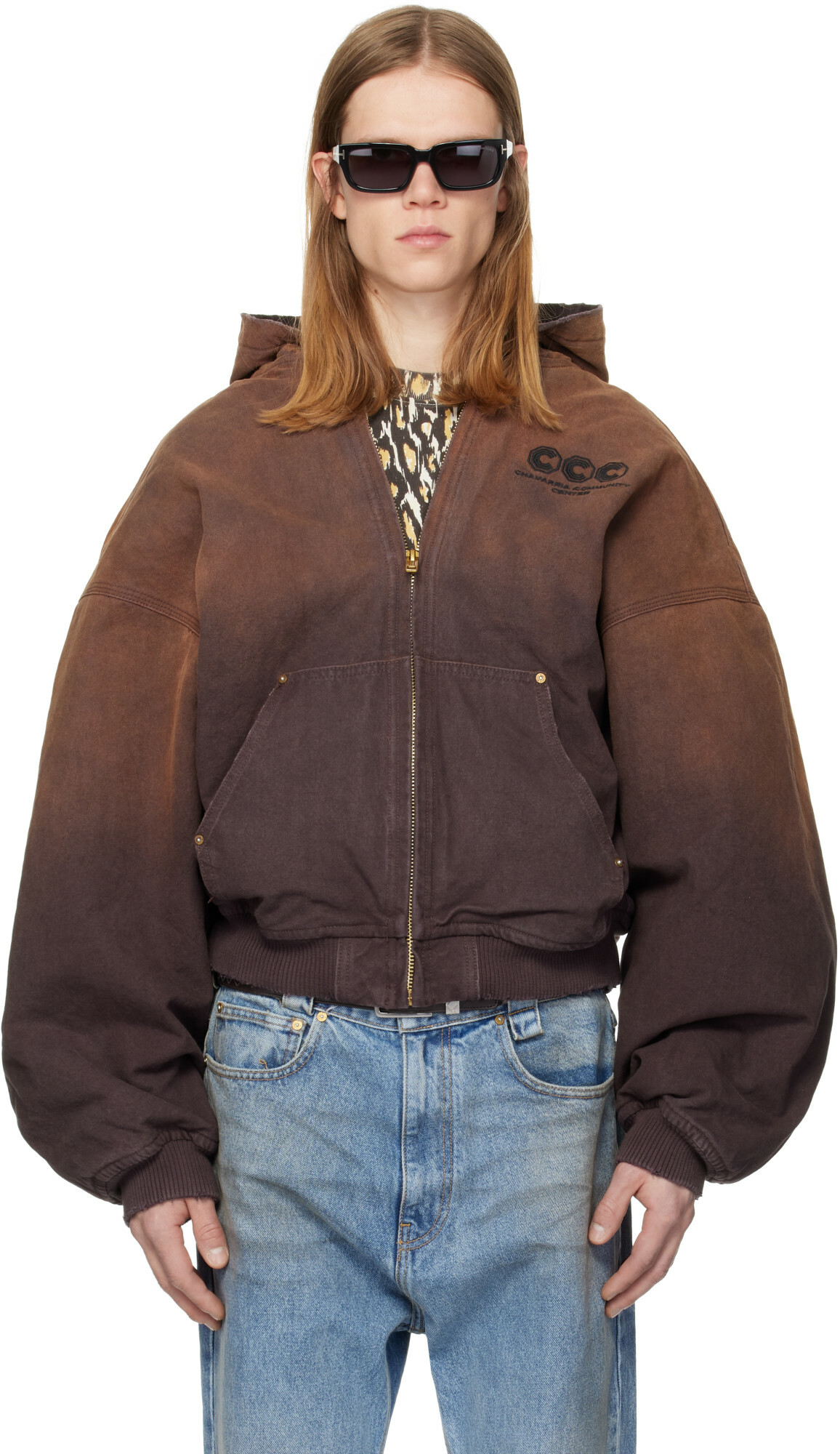WILLY CHAVARRIA Brown Quilted Juggernaut Jacket