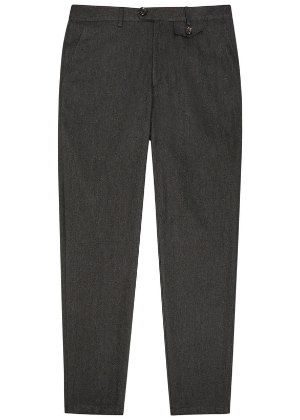 Photo: Oliver Spencer Fishtale Herringbone Cotton-blend Trousers Grey