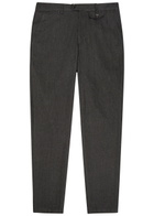 Oliver Spencer Fishtale Herringbone Cotton-blend Trousers Grey