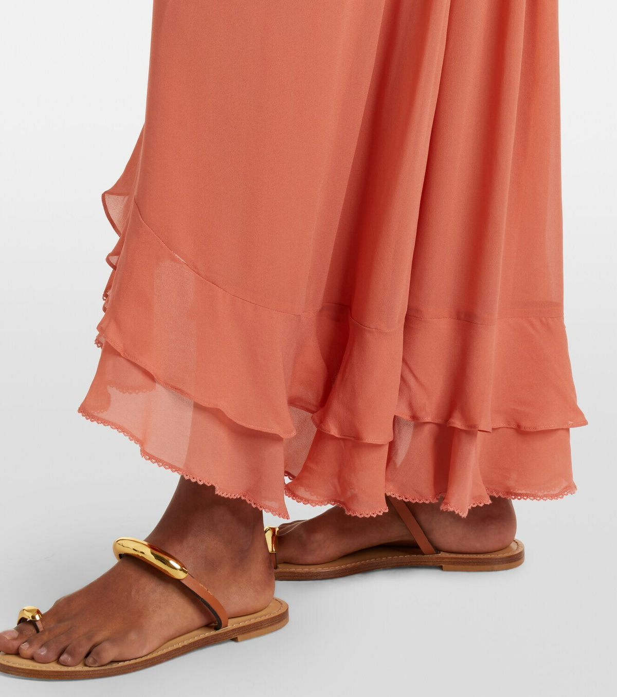 Poupette St Barth Neree ruched ruffled maxi skirt