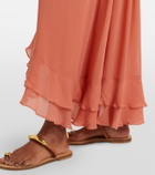 Poupette St Barth Neree ruched ruffled maxi skirt
