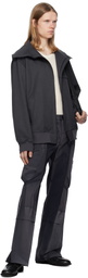 JiyongKim Gray Hooded Zip-Up Jacket