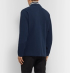 Mr P. - Navy Unstructured Textured-Knit Virgin Wool and Cotton-Blend Blazer - Blue