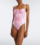 Camilla Embellished printed swimsuit