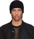 Rick Owens Black Temple Ribbed Beanie