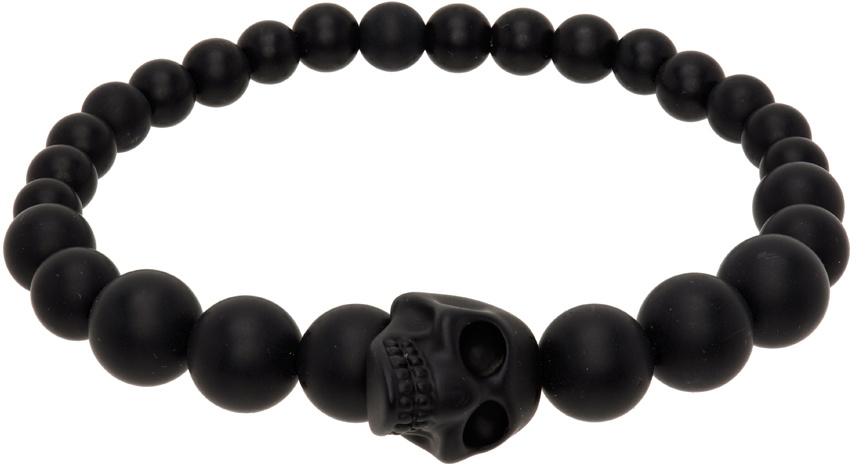 Alexander Mcqueen Black Skull Beaded Bracelet Alexander Mcqueen