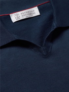 Brunello Cucinelli - Cotton Polo Shirt - Blue
