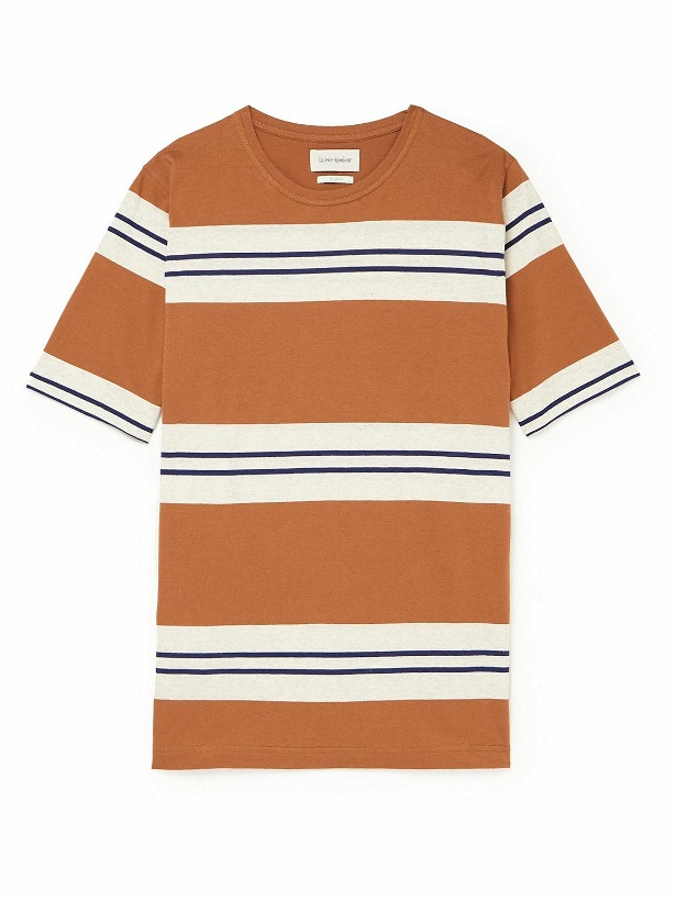 Photo: Oliver Spencer - Conduit Striped Organic Cotton-Jersey T-Shirt - Orange