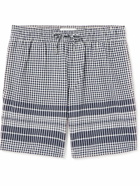 Mr P. - Straight-Leg Gingham Cotton-Blend Seersucker Drawstring Shorts - Blue