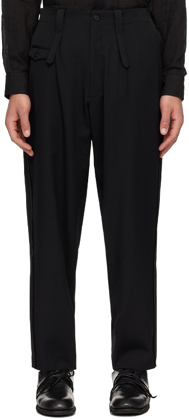 Photo: Y's For Men Black Raw Edge Trousers