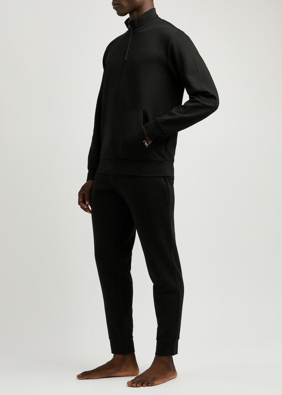 Emporio Armani Stretch-jersey Sweatpants Black