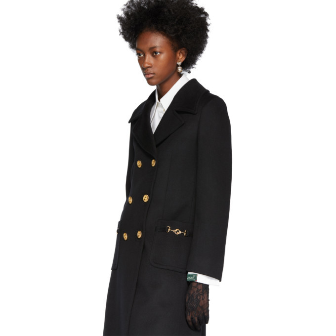 Gucci black sale wool coat