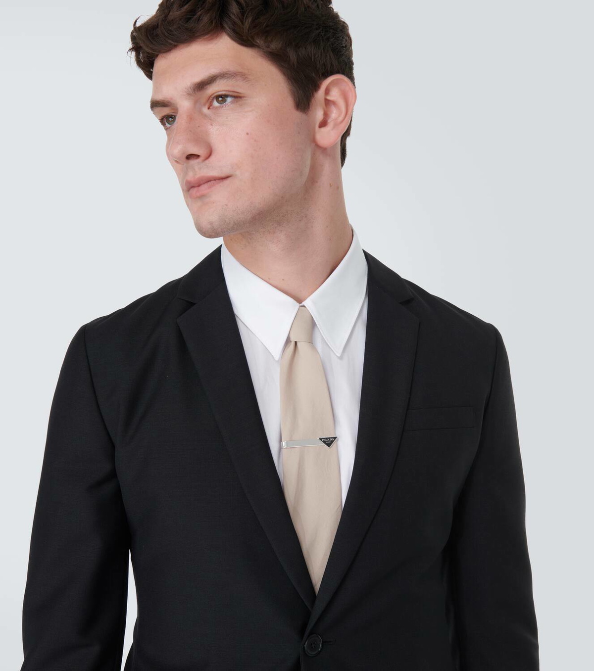 Prada Logo sterling silver tie clip
