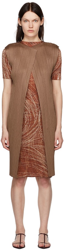 Photo: Pleats Please Issey Miyake Brown Monthly Colors June Vest