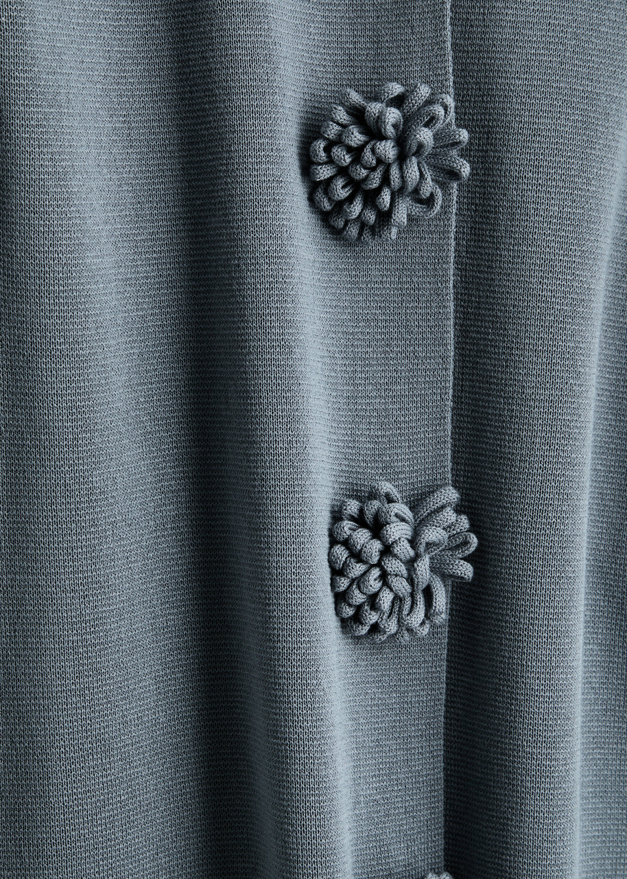 BY Malene Birger Rosie Floral-appliquéd Knitted Maxi Dress Blue