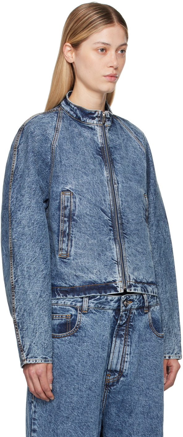 ALAÏA Blue Racing Denim Jacket