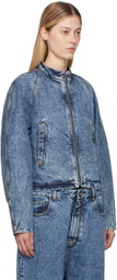ALAÏA Blue Racing Denim Jacket