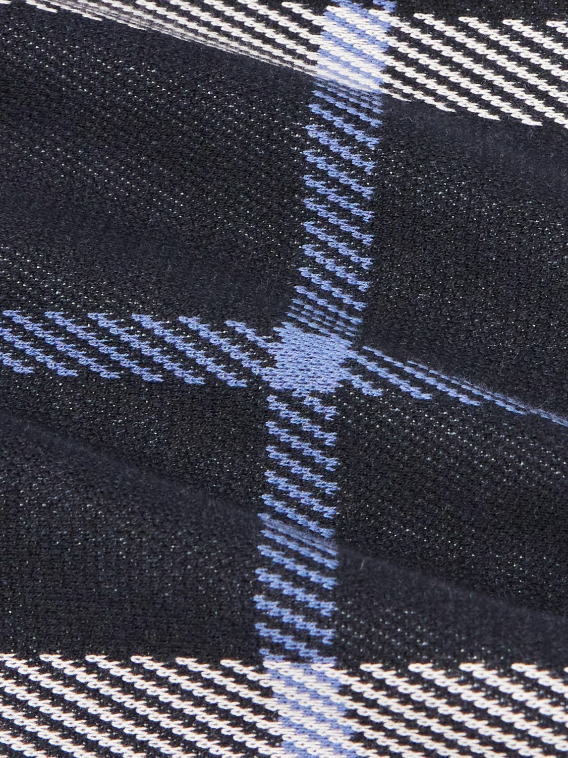Burberry - Checked Cotton T-Shirt - Blue Burberry