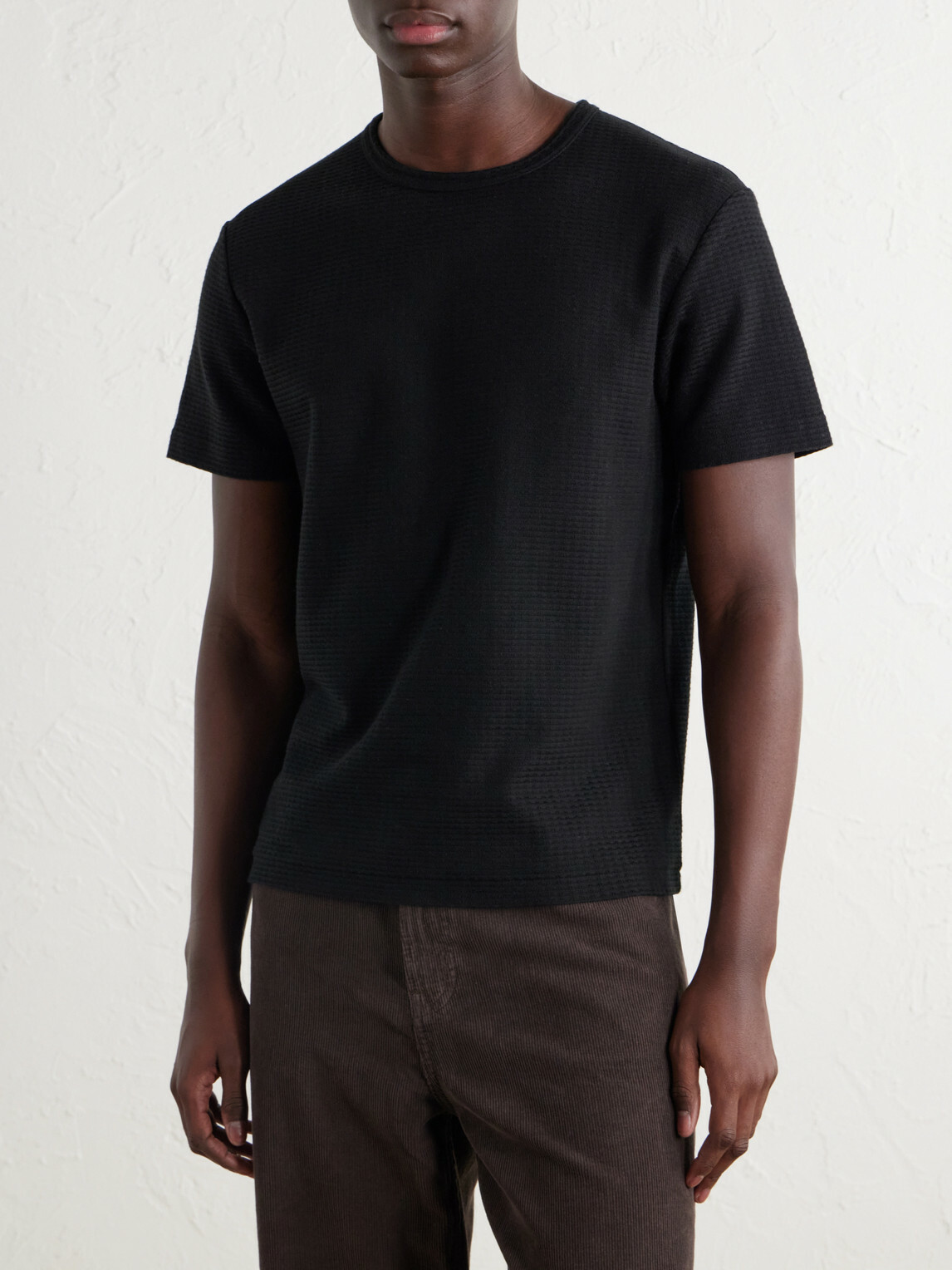 FRAME - Cotton-Jacquard T-Shirt - Black