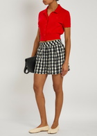 Free People Checked Seersucker Shorts Black And White